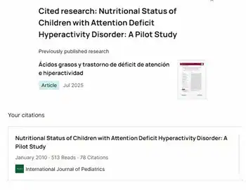 Ácidos grasos y trastorno de déficit de atención e hiperactividad